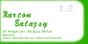 marton balazsy business card