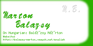 marton balazsy business card